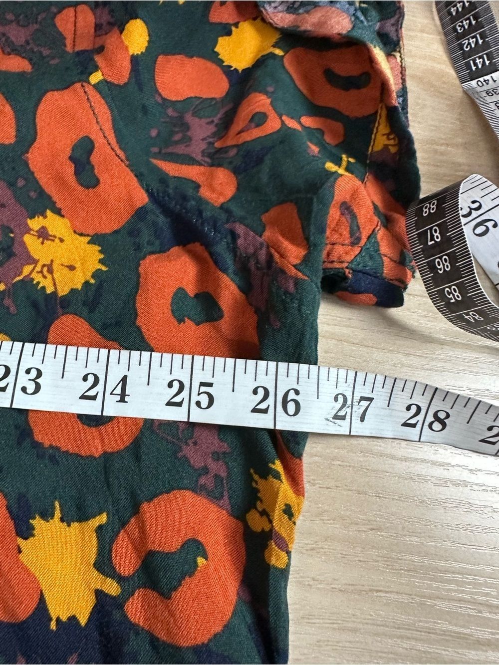 INC Short-Sleeve Button Shirt with Orange & Yellow Print - Picture 8 of 10